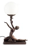ART DECO BRONZE LIGHTING NORA KNEELING LAMP FIGURE