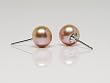 HinsonGayle 7.5-8.0mm Naturally Pink Button Cultured Pearl Stud Earrings (Sterling Silver)