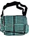 Outer Rebel Fashion Handbags- Teal/Black Plaid & Houndstooth Messenger Bag