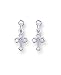 14k White Gold Passion Cross Earrings