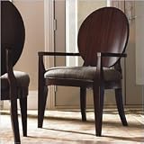 Regal Gold Trump Home Central Park Oval Back Fabric Arm Chair in Dark Brown
