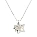 Sterling Silver Cubic Zirconia Double Star Pendant Necklace