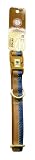 AKC Collar Adjustable Medium Blue/Camel 3/4x14-20
