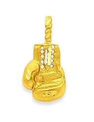 3D Sports Charm Golden Glove Boxing Pendant in 14k Gold