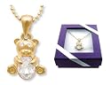CRYSTAL TEDDY BEAR Pendant Necklace - Gift Boxed