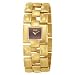Women's Gold Tone Quotes Bracelet Brwon Dial Watch