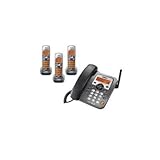 Uniden DECT1588-3T DECT 6.0 Corded/Cordless Digital Answering System with Dual Keypad and Cordless Handset and Chargers