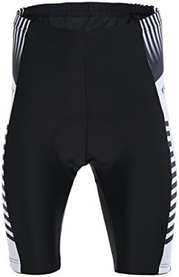 Fabilion Men's 3D Padded Bicycle Cycling Short Sleeves Pants Red/White L