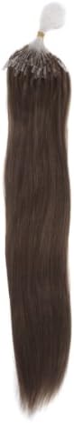 100 Strands Silky Straight Loop Micro Remy Human Hair Extensions - 17 Inch (#4 Chocolate Brown)