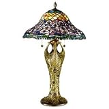 Buy Dale Tiffany 7976 291 Peacock Tail Table Lamp, Antique Bronze and Art Glass Shade by Dale Tiffany Lamps