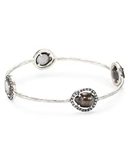 Jordan Alexander "Slice" Silver and Tahitian Pearl Slices and Diamond Bangle Bracelet
