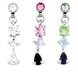 SQUARE, DIAMOND AND TEAR DROP GEM MICRODERMAL DANGLE RHDCZ4A-PERIDOT/AQUA/AMETHYST