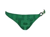 Rampage Bikini Bottom Green w/ Geometric Pattern & Gold Rings (X-Small)