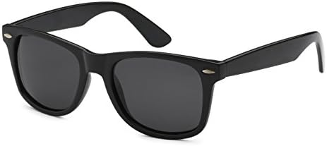 Classic Fit Retro Horn Rimmed Wayfarer Polarized Sunglasses Metal Spring Hinge