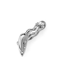 Zandra Rhodes 925 Silver Manhattan Lady Diamond Brooch