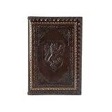Lions Refillable Leather Journal with Embossed Lion Crest, Gold Edge Sheets, Lined, 6x8