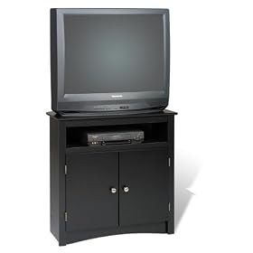 Prepac Tall Black Corner TV Cabinet