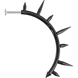 14 Gauge Black Stainless Steel Spike Talon Labret - 3/8"
