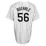 MLB Men's Chicago White Sox Mark Buehrle White/Black Pinstripe Home Short Sleeve 6 Button Synthetic Replica Baseball Jersey Big & Tall Spring 2012  (White/Black Pinstripe, XXX-Large)