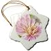Cotton Candy Pink Zinnia Flower- Flowers- Photography - 3 Inch Snowflake Porcelain Ornament