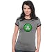 Majestic Threads Boston Celtics Charcoal Ladies Swarovski Crystal Melange Ringer T-shirt
