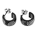 Spikes 316l Stainless Steel Wide Black Hoop Earrings With Tr