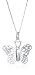 Silver Filigree Butterfly Pendant on adjustable curb Chain 16"-18"