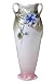 15.75 inch White and Pink Glazed Porcelain Vase with Blue Flowers