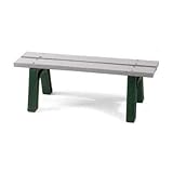 IMAGE OF Mall Bench 4' - 7' Long with 2 x 4 Slats Size: 4' Long, 2 x 4 Slats, Color Legs: Grey, Color Slats: Brown
