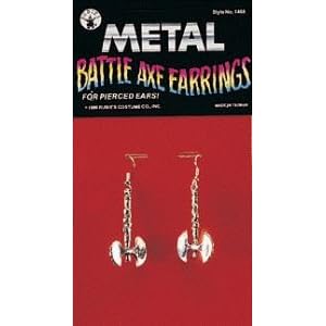 Metal Pierced Halloween Earring - Battle Axe