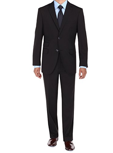 Bianco B Men's Suit Two Button Ticket Pocket Jacket 2 Piece Modern Fit Suit