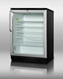Commercial Under Counter Glass Door All-Refrigerator with 5.5 Cu.Ft. Capacity Front Lock 12
