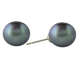 14K Black Tahitian Cultured Pearl Stud Earrings