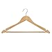 LOHAS Home® Box of 16 Multifunctional High Grade Solid Wooden Suit Hangers, Coat Hangers, Natural Finished