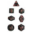 Polyhedral 7-Die Translucent Dice Set - Smoke with Red