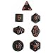 Polyhedral 7-Die Translucent Dice Set - Smoke with Red