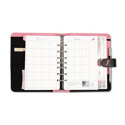 Day-Timer&reg; Pink Ribbon Organizer Starter Set with Microfiber Binder, 5-1/2 x 8-1/2, Black