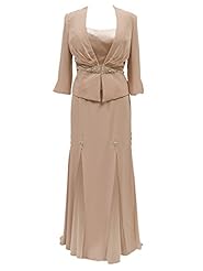 Dropped   Waistline Crepe Beaded Mermaid Mother-of-the-Bride Dress 