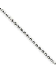 Ann Harrington Jewelry 14k White Gold 2 mm Diamond Cut Rope Chain