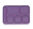 Food Service Rectangular Compartment Lunch Tray, 6 Compartment, Left-Handed, Peacock Blue