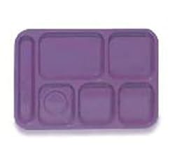 Food Service Rectangular Compartment Lunch Tray, 6 Compartment, Left-Handed, Peacock Blue