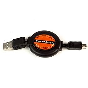 ULTIMATEADDONS retractable USB Sync cable for Sony Reader PRS-300 Pocket Edition