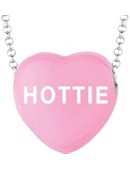 Sweethearts Enamel "Hottie" Heart on 16" Necklace Pendant with Gift Box