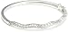 Silver Ag1003-01 White Cubic Zirconia Wavy Bangle