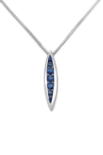 Miore Damen-Kette 9 Karat Wei&szlig;gold Blau Saphir Anh&auml;nger MG9055N Preisvergleich