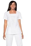 31ewMrn ynL. SL160  Skechers Scrubs White Square Neck Fashion Scrub Top S