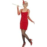 RED 20s GANGSTER FLAPPER LADY FANCY DRESS COSTUME UK DRESS SIZE 8/10