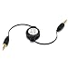 Retractable 3.5 mm Audio Extension Cable (Black) image 1