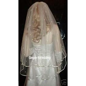 31ewRfHtVpL. SL500 AA280  2 Tier Fingertip Length Swarovski Crystal Rhinestones Veil Bridal Wedding Satin Edge