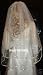 White 2 Tier Fingertip Length Swarovski Crystal Rhinestones Veil Bridal Wedding Satin Edge